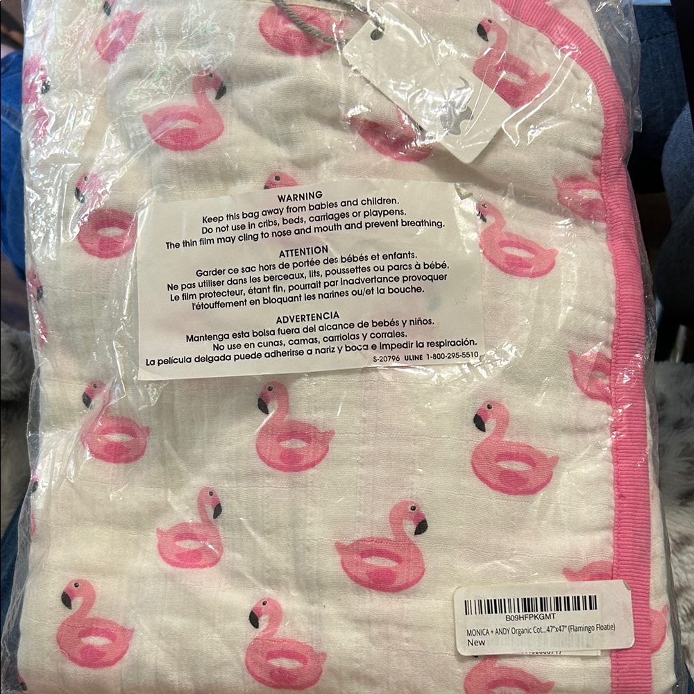 Pink Flamingo Muslin Swaddle Blanket